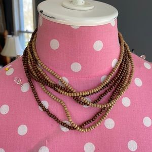 Adjustable wooden bead multi strand